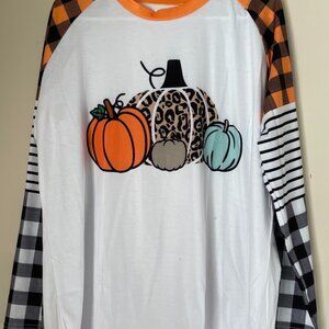Pumpkin Graphic Raglan Top
